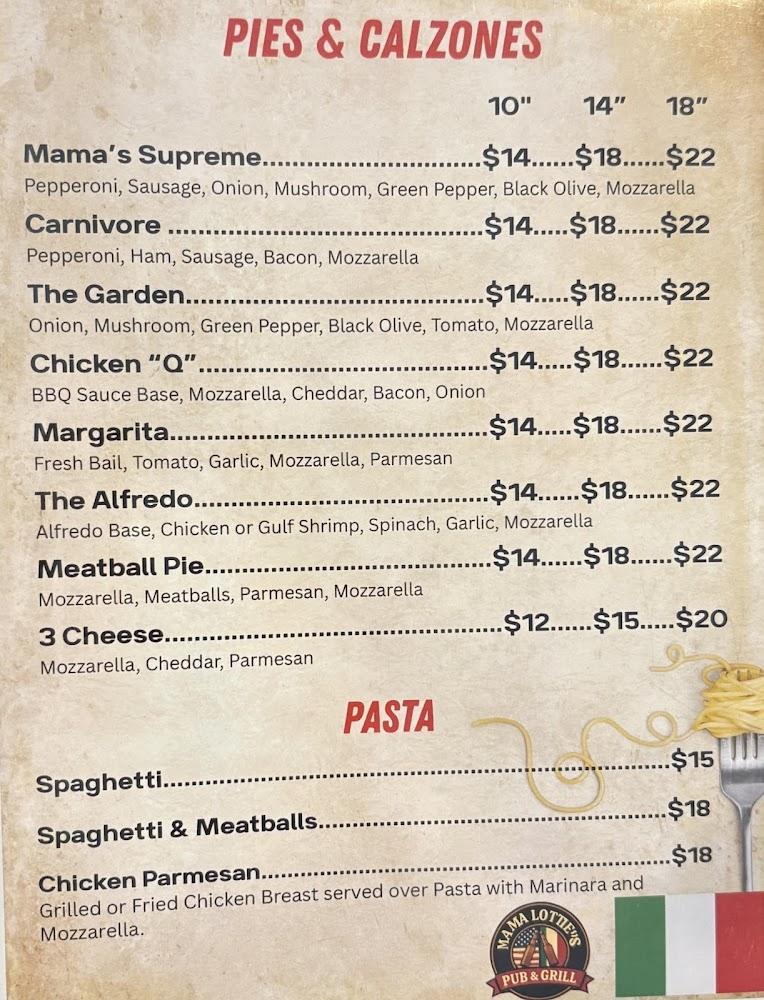 Mama Lottie's Pub & Grill Menu image 1