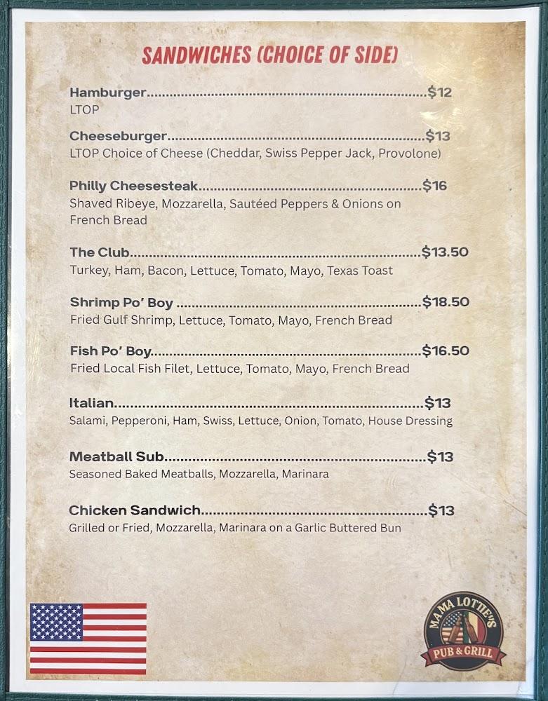 Mama Lottie's Pub & Grill Menu image 2